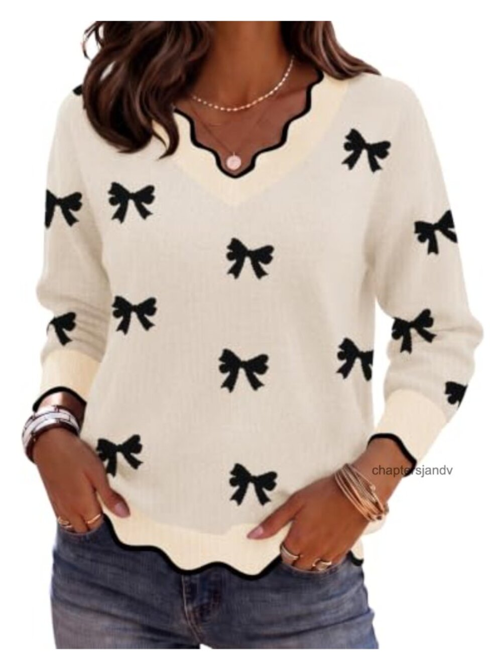 Womens V Neck Sweater Long Sleeve Lightweight Knit Top Fall Casual